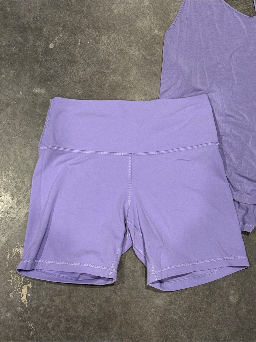 Lululemon modal silk yoga Tank & align Short Set purple ash - Picture 5 of 12